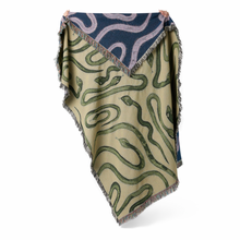 Load image into Gallery viewer, Snakes - Recycled Cotton Woven Throw
