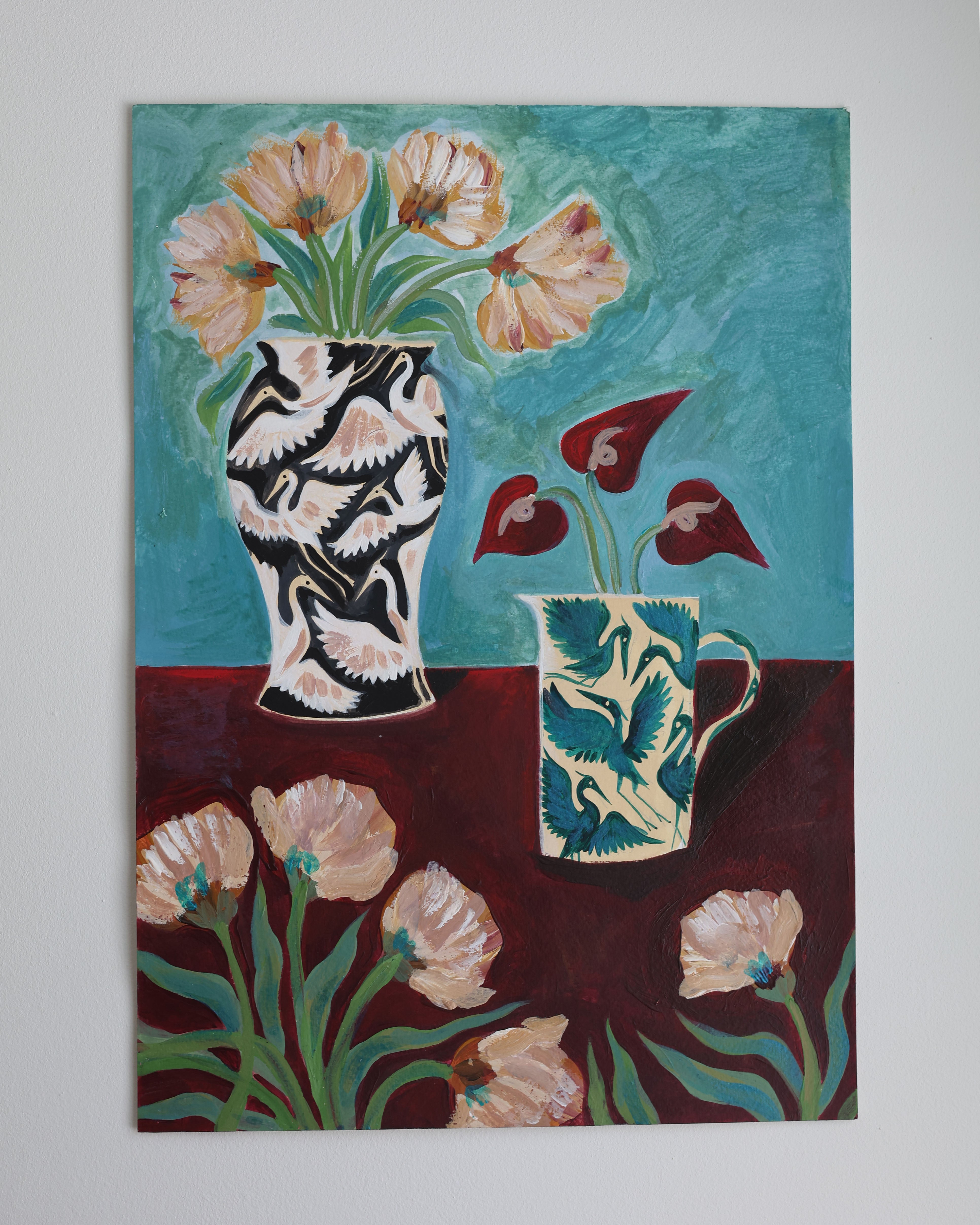 Heron Vases