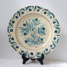 Load image into Gallery viewer, Hand Painted Round Pomegranate Platter - Teal
