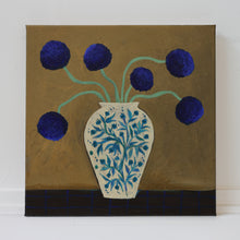 Load image into Gallery viewer, Teal Pomegranate Vase - Original Canvas Painting
