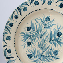 Load image into Gallery viewer, Hand Painted Round Pomegranate Platter - Teal
