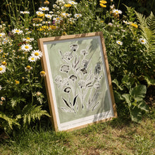 Load image into Gallery viewer, Wishful Green Floral Art Print
