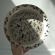 Load image into Gallery viewer, Hand Painted Blackbirds Stoneware Shallow Bowl
