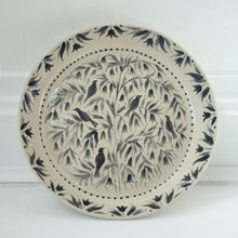 Load image into Gallery viewer, Hand Painted Blackbirds Stoneware Shallow Bowl
