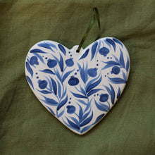 Load image into Gallery viewer, Hand Painted Ceramic Heart Ornament
