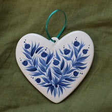 Load image into Gallery viewer, Hand Painted Ceramic Heart Ornament
