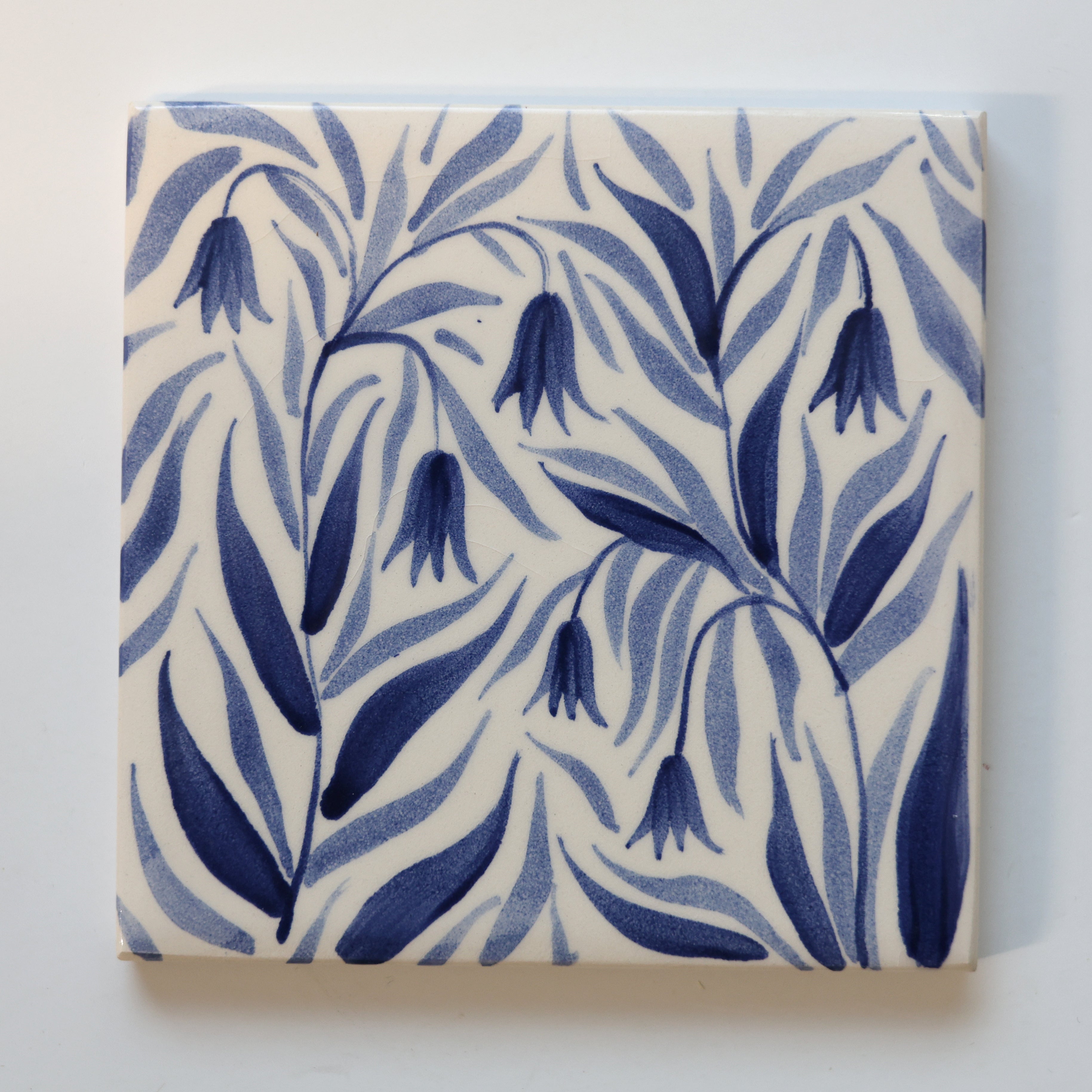 One-of-a-Kind Hand-Painted Ceramic Tiles - Blue