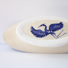 Load image into Gallery viewer, Seconds Sale - Herons Hand Painted  Oval Bowl – Deep Blue
