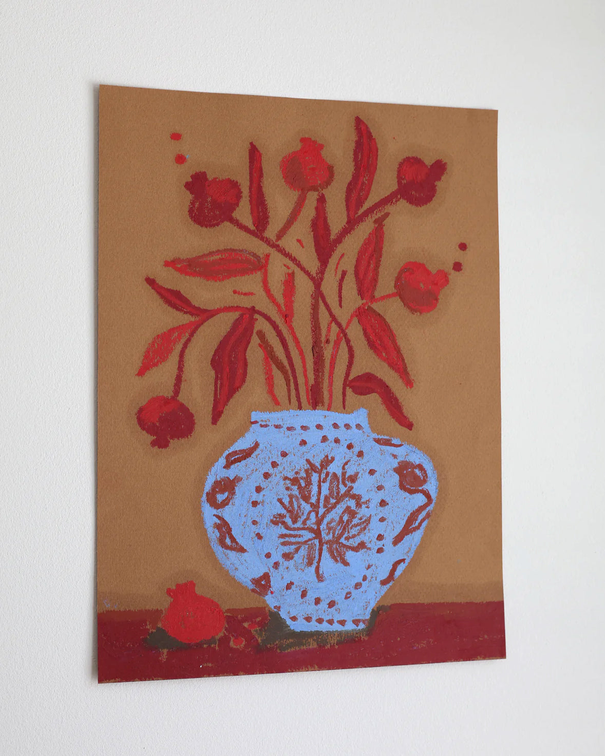 Blue Pomegranate Vase I