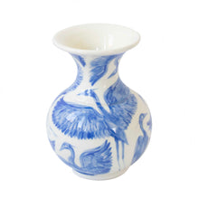 Load image into Gallery viewer, Seconds Sale - Hand Painted Herons Vase - Vibrant Blue
