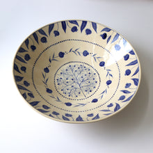 Load image into Gallery viewer, Seconds Sale: Hand Painted Pomegranate Serving Bowl - Deep Blue
