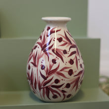 Load image into Gallery viewer, Hand Painted Pomegranate Bud Vase - Maroon
