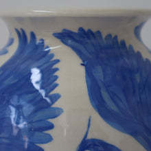 Load image into Gallery viewer, Seconds Sale: Large Hand Painted Herons Vase - Bright Blue
