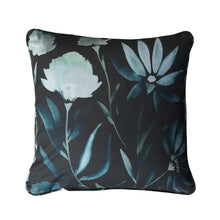 Load image into Gallery viewer, Bloom Dark Green Floral Organic Cotton Cushion
