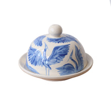 Load image into Gallery viewer, Herons Hand Painted Round Butterdish - Royal Blue
