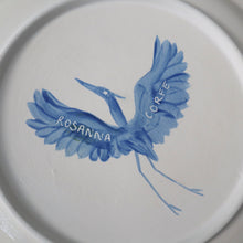 Load image into Gallery viewer, Sample Sale: Hand Painted Green &amp; Blue Herons Dinner Plate
