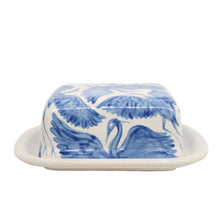 Load image into Gallery viewer, Herons Hand Painted Butter Dish - Blue
