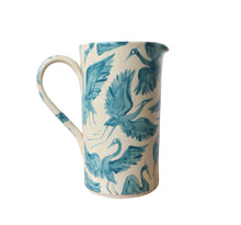 Load image into Gallery viewer, Large Hand Painted Herons Jug Pitcher Vase - Teal
