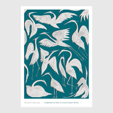 Load image into Gallery viewer, A4 Limited Edition LDF Herons Print - Teal
