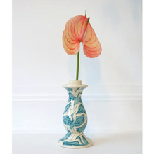Load image into Gallery viewer, Hand Painted Herons Candlestick - Teal
