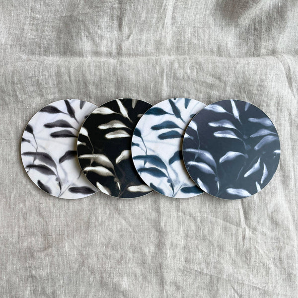 Set of 4 Amongst Round Coasters, Assorted Colours