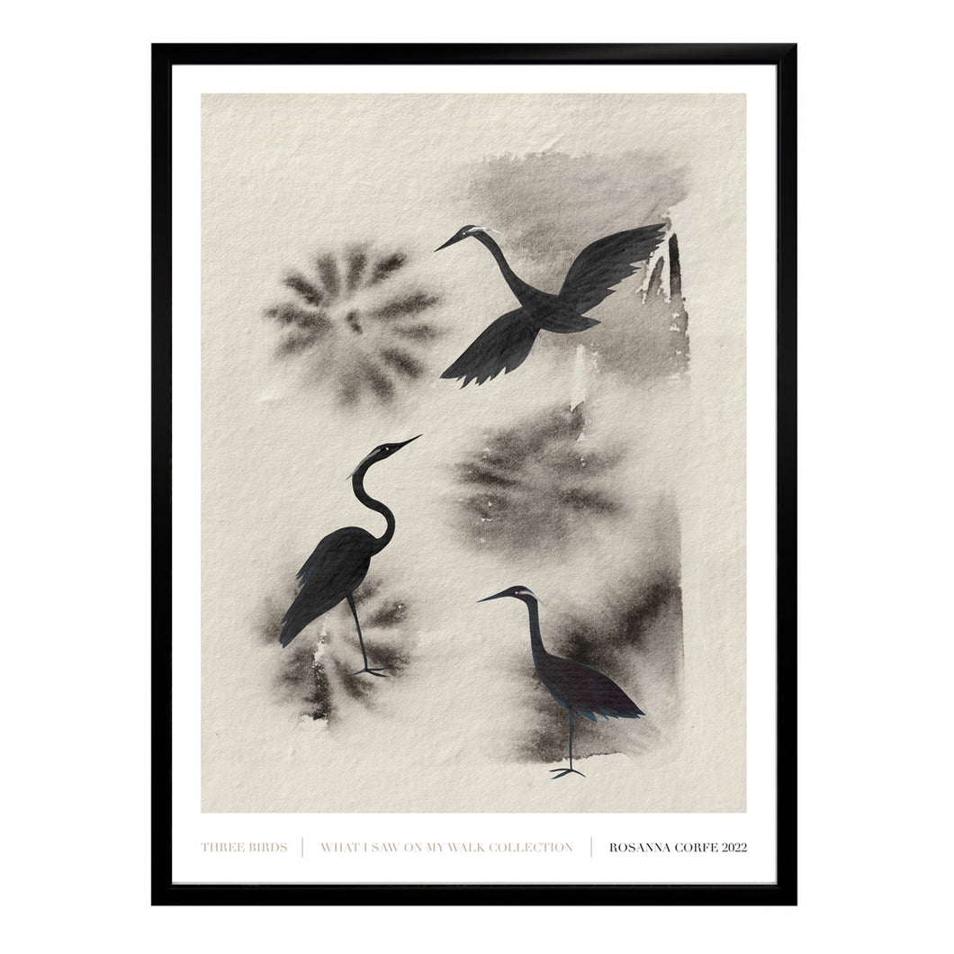 A2 - 'Three Birds' Print