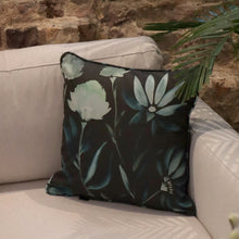 Load image into Gallery viewer, Bloom Dark Green Floral Organic Cotton Cushion
