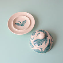Load image into Gallery viewer, Herons Hand Painted Round Butterdish - Teal
