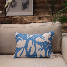 Load image into Gallery viewer, Heron Blue Organic Cotton Rectangle Piped Cushion

