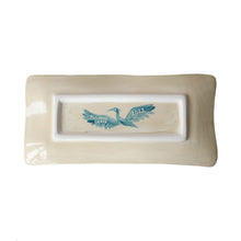 Load image into Gallery viewer, Long Hand Painted Heron Trinket Dish - Teal
