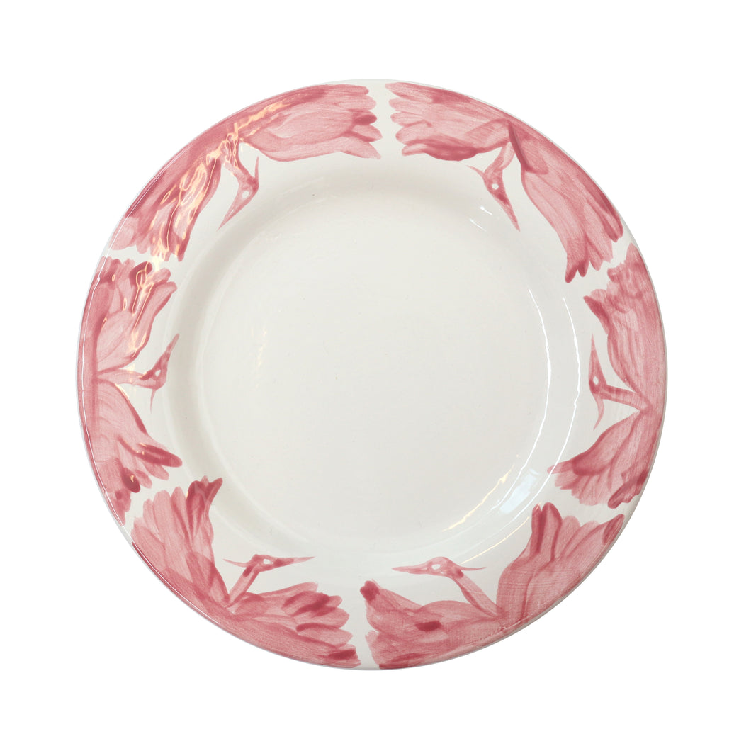 Sample Sale: Pink & White Hand Painted Herons Side Plate