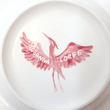 Load image into Gallery viewer, Sample Sale: Pink &amp; White Hand Painted Herons Side Plate
