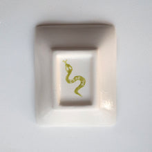 Load image into Gallery viewer, Small Hand Painted Snake Trinket Dish - Green
