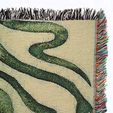 Load image into Gallery viewer, Snakes Recycled Cotton Woven Throw - Green
