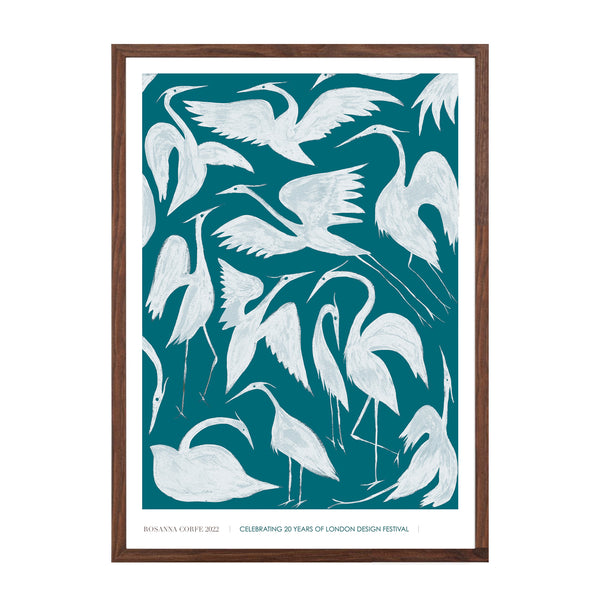 A3 Limited Edition LDF Herons Print - Teal