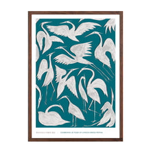 Load image into Gallery viewer, A4 Limited Edition LDF Herons Print - Teal
